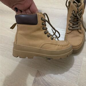 H&M Tan Lace-Up Ankle Boots